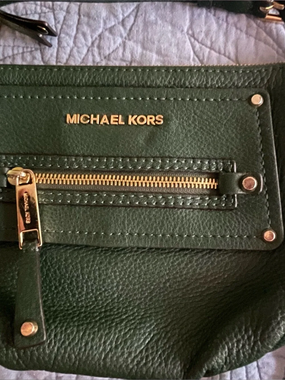 Michael Kors Gilmore Leather Crossbody Bag Forest Green